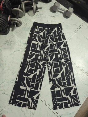 Karl Lagerfeld Black White Geometric Wide Silky Pants - New, Tags Removed
